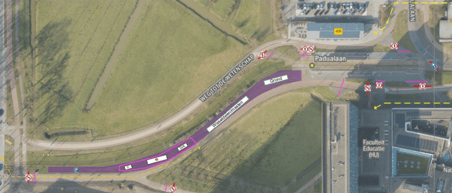 Werkzaamheden aan trambaan Padualaan in Utrecht Science Park